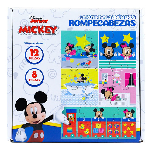 Rompecabezas Puzzle Mickey Disney Rutina Y Números 20 Piezas