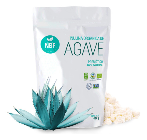 Inulina De Agave Organico En Polvo 454gr Prebiotico De Fibra