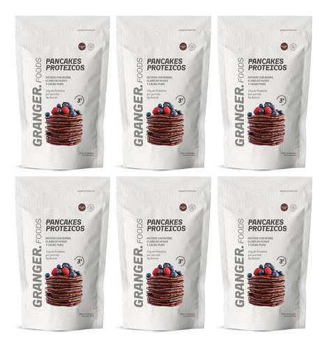 Granger Kit X6 Pancakes Proteicos Chocolate Suplemento 450gr