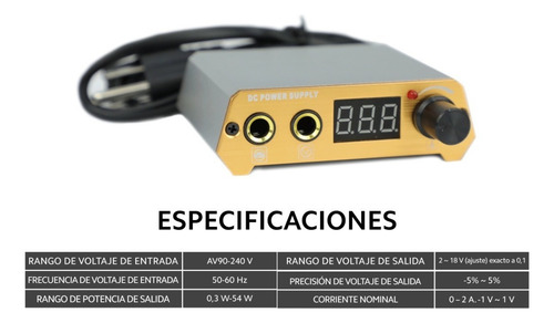 Fuente De Poder Para Tatuar Lcd Color Negro