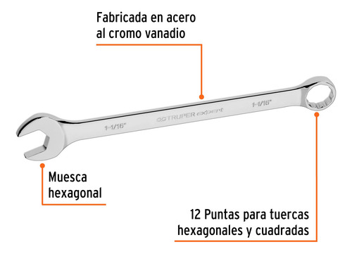 Llave Combinada Extralarga 1-1/16 Pulgadas 385 Milímetros