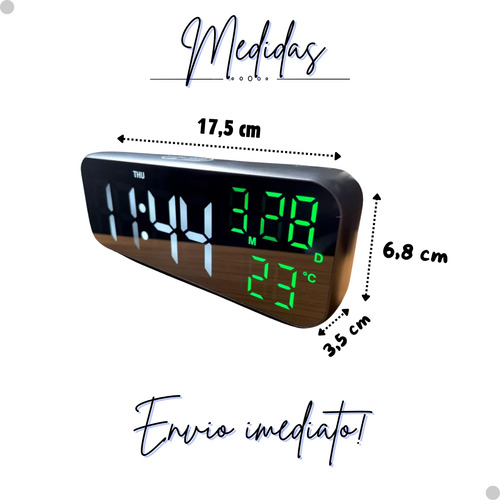 Relógio Mesa Digital Alarme Led Touch Temperatura 110/220