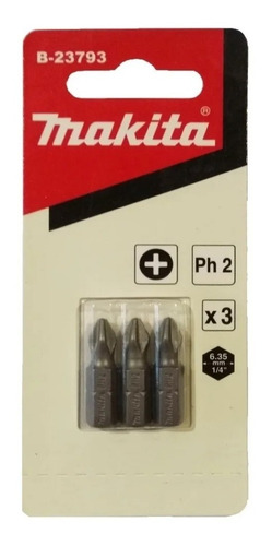 Set De Puntas Atornillador Ph2 25mm Makita B-23793