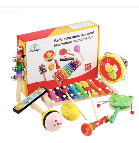 Set 8 Instrumentos Musicales Percusión Para Niños