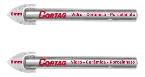Kit Brocas 6-8mm Fura Vidro Porcelanato Cerâmica Cortag Top
