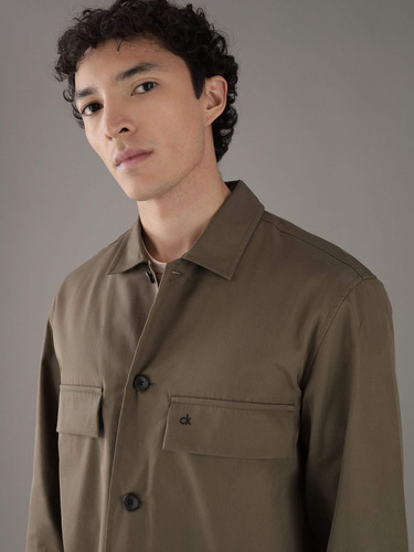 Sobrecamisa Calvin Klein Con Monograma Verde Hombre