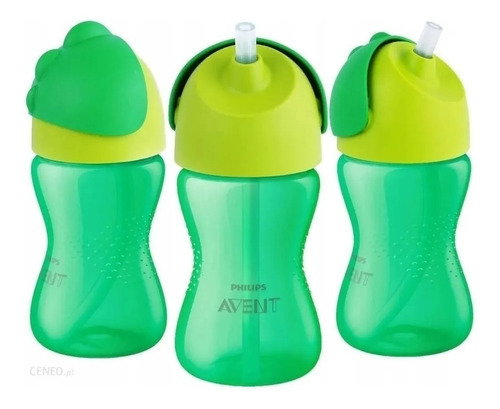 Imagen 8 de 8 de Vaso Avent Straw Cup 300 Ml Sorbete Tapa +12 M Anti Derrame