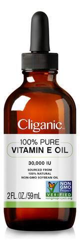 Aceite De Vitamina E Cliganic Pure, 60 Ml, 100% Natural, Uni