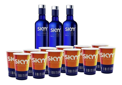 Promo Fiesta 3 Vodka Sky + Vasos Descartables Sky