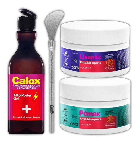 Kit Spa Pés Cora Calox Gel 400ml Lixapé X Pémax Bisturi 222