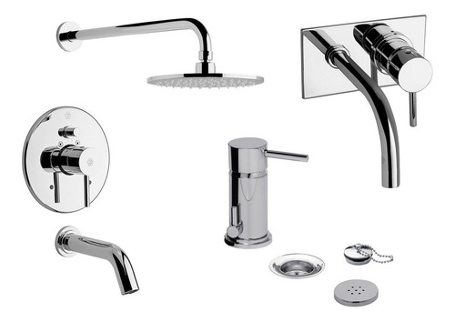 Grifería Fv Temple Combo Lavatorio Pared Ducha Bidet Cfv670