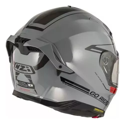 Casco Integral Nzi Go Rider Liso Negro Gris Talle M