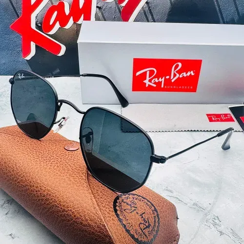 Ray Ban Hexagonal Negro + Estuche Tipo Original | MercadoLibre