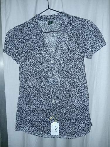 Camisa Volados Floreado Talle 38