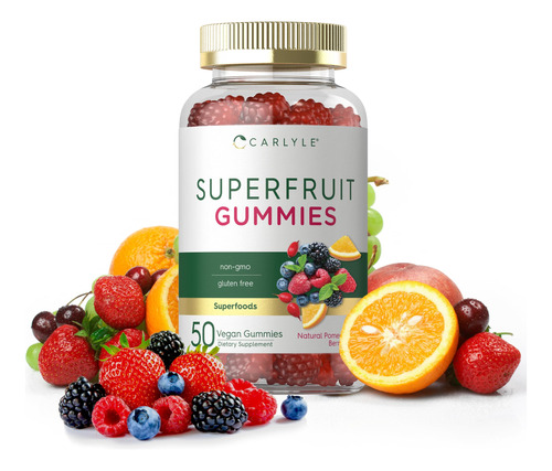 Suplemento Carlyle Superfruit Gummies, 50 Unidades, Granada