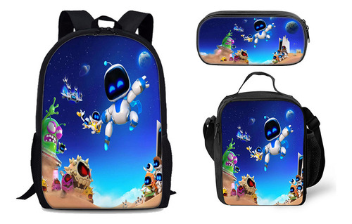 Mochila De Estudante Astro Bot Mars Rescue Plan 3 Pcs