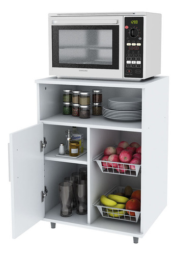 Mueble Microondas Rack Para Frutas Blanco Centro Estant