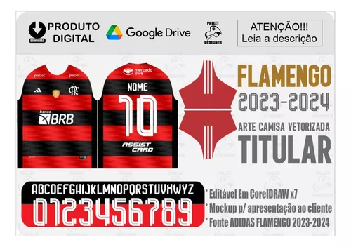 Vetor Camisa Flamengo Pré-jogo 2023-2024