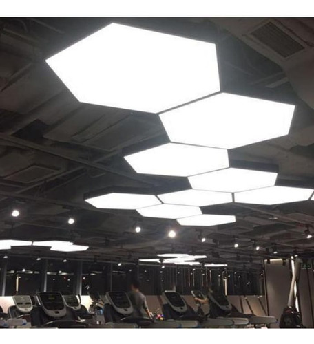 Lámpara Hexagonal Led Blanco Colgante