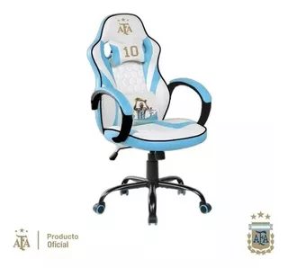 SILLA GAMER ARGENTINA AFA OFICIAL 3 ESTRELLAS BLANCA