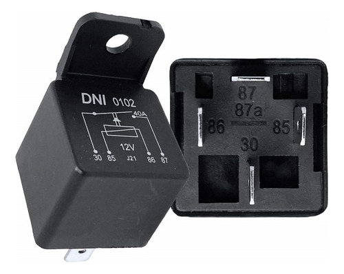 Relé Auxiliar 12v 4 Terminais 40a Dni0102 Com Chicote