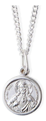 Santoral Collar Sagrado Corazón De Jesús. Plata De Ley 925.