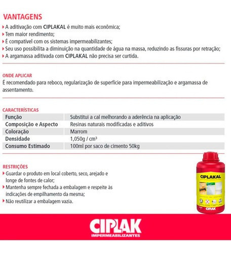 Aditivo P/ Massas Ciplak Ciplakal 1l