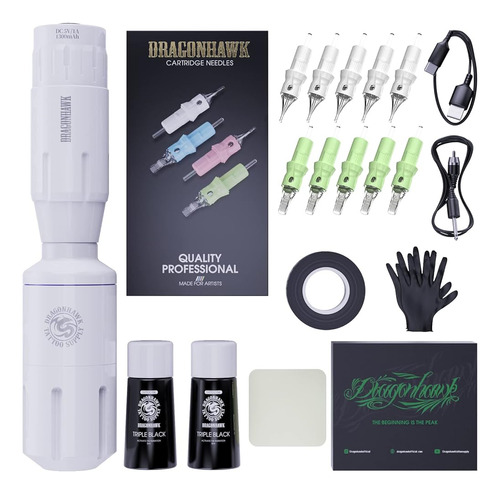 Dragonhawk S1 Wireless Tattoo Kit Rotary Tattoo Pen Machine 