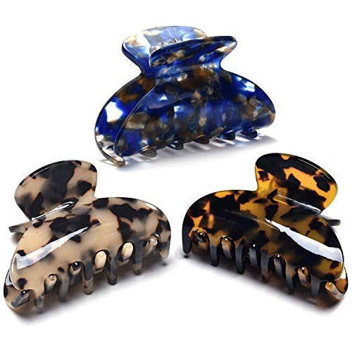 3 Packs Mujeres Medianas Pelucas Tortoise Clips Clips C9rgu