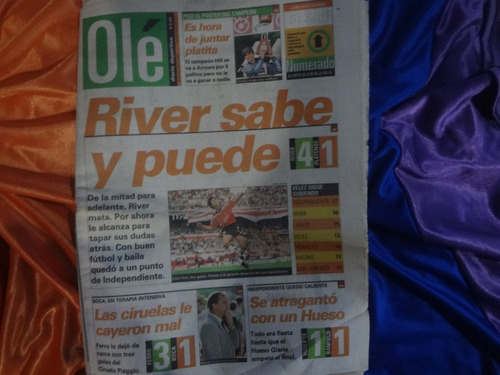 Diario Ole Octubre 1996 River Boca Independiente Futbol