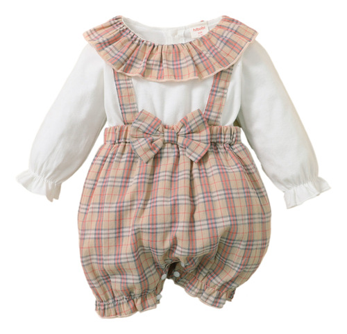 Mono Lindo A Cuadros De Algodón Ropa Para Bebé 0-12 Meses