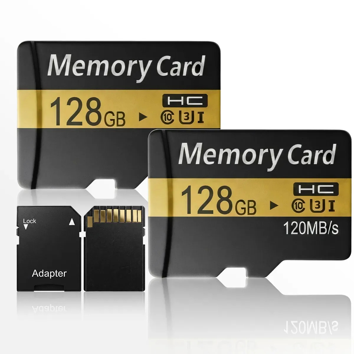HUTIIRICH Pack 2 Tarjetas de Memoria MicroSD 128GB Con Adaptador 120MB/s Tarjeta TF Micor SDCard Impermeable Resistente Altas Temperatura Clase 10 U3 A1 Alta Velocidad Memoria Para Cámaras Y Celulares
