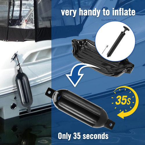 Kit De 4 Guardabarros Para Barco Con 4 Cuerdas, Pontón Y Inf