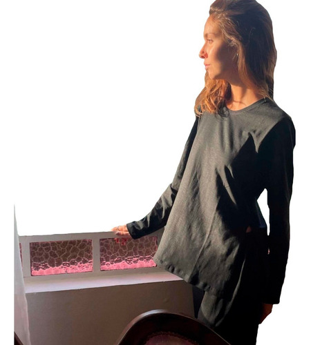 Imagen 3 de 7 de Pijama Conjunto Algodon Laila Remera Larga Pantalon Invierno