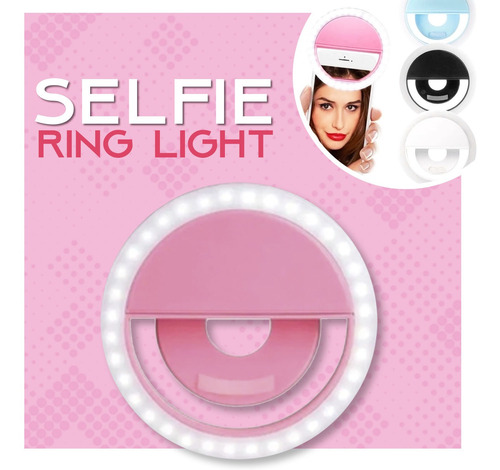 Flash Para Celular Luz Mini Ring Light Clipe Anel Led Rosa