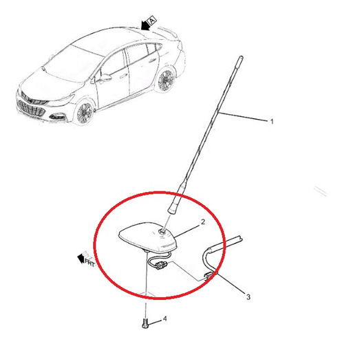 Base Antena Cruze 21/ 4 Y 5p Chevrolet 3c Original