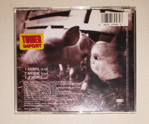 Pearl Jam Animal Cd Single Importado | MercadoLibre