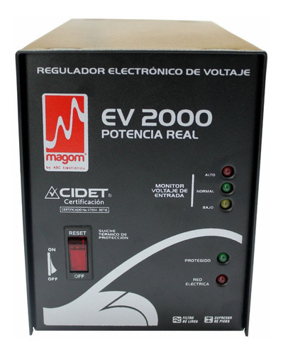 Imagen 1 de 2 de Regulador Electrónico De Voltaje Magom Ev-2000 A 110 V