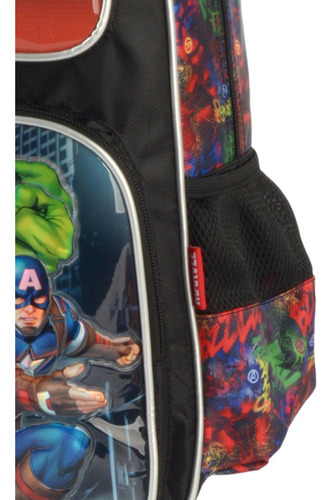 Mochila De Rodinha Escolar Vingadores Com Máscara - Preto