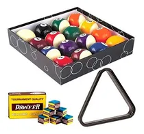 Comprar Set Bolas 57mm Triangulo Y Tizas Para Mesa De Pool Kit Pool