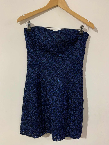 Vestido Azul De Lentejuelas De Dama, Talla S