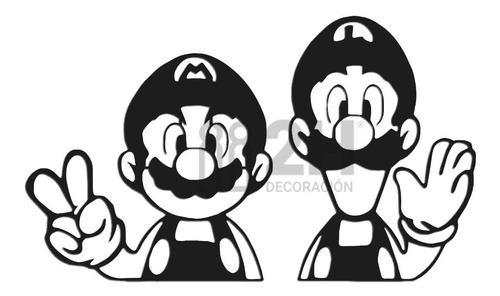 Figura Geométrica Mario Bros Luigi Nintendo Decoración Pared