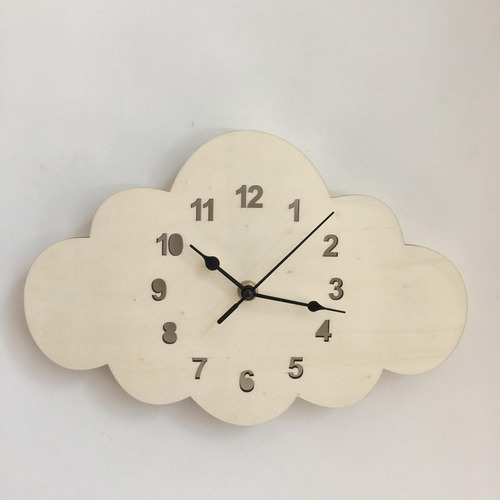 Reloj De Pared De Madera Con Forma De Nube, Reloj De Pared,