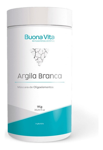 Argila Branca Buona Vita 1 Kg Máscara Hidratante Clareadora Tipo De Pele Todo Tipo De Piel