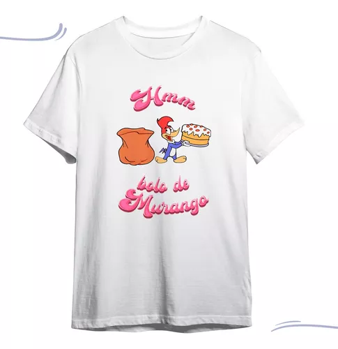 Camiseta Basica Meme Pica Pau Bolo De Morango Desenho