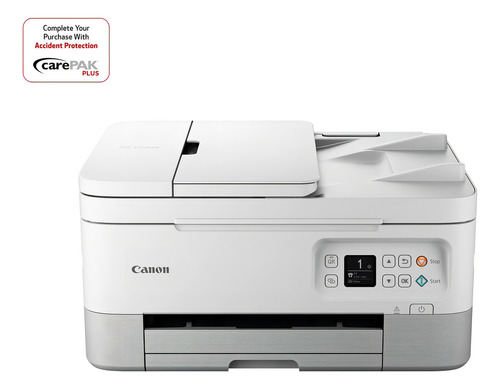 Canon Pixma Tr7020a Impresora De Inyección De Tinta A Color Inalámbrica Todo En Uno, Con Impresión Dúplex, Impresión Móvil Y Alimentador De Documentos Automático, Color Blanco