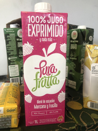 Pack Pura Frutta Manzana Y Frutilla 1 Litro X 8 Unidades