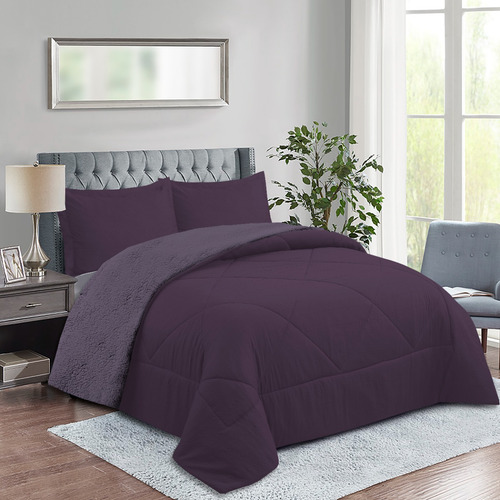 Plumón King Outboss Deluxe Sherpa Con Fundas Obispo Geométrico