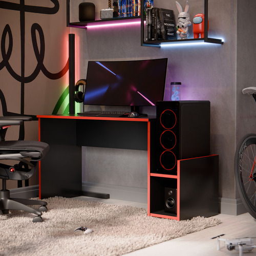 Mesa Escrivaninha Gamer Mazon Para Pc E Computador Com Espaço Para Gabinete Cor Vermelho