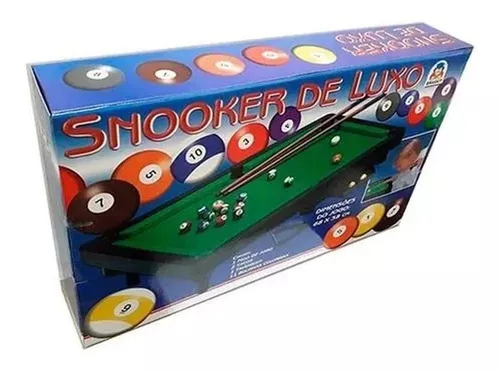 Brinquedo Mesa de Sinuca Clássica 55x32cm Snooker Kit Completo em